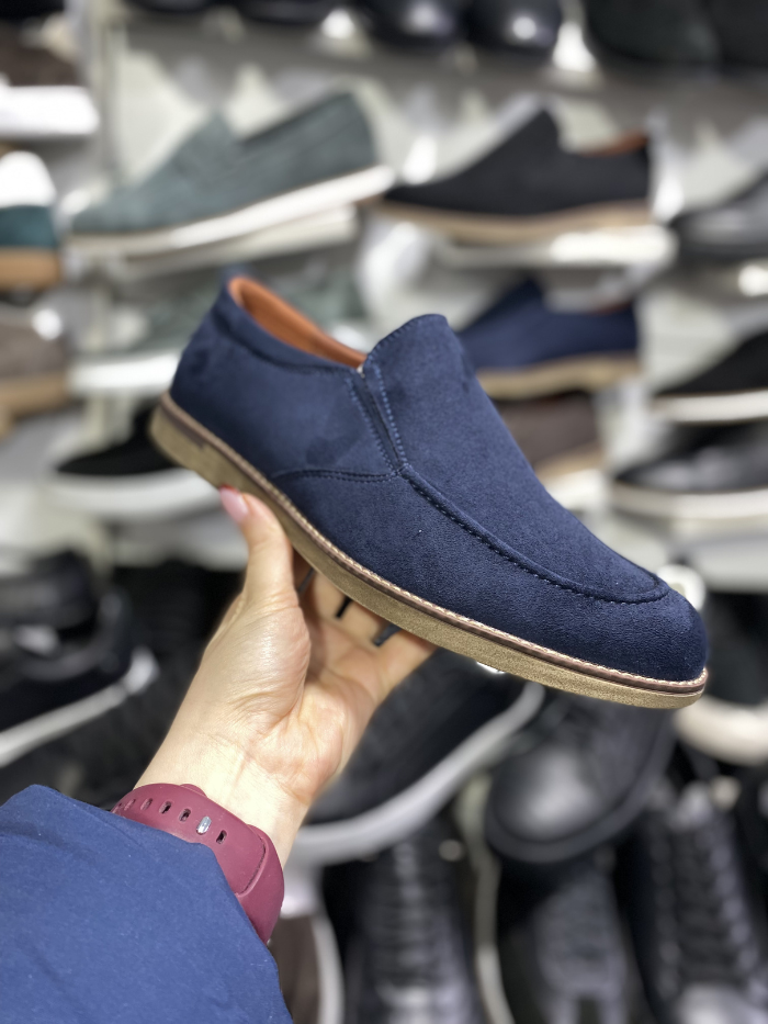 ზამშის ლურჯი ფეხსაცმელი – გამოყოფილი ქუსლი, ელეგანტური სტილი