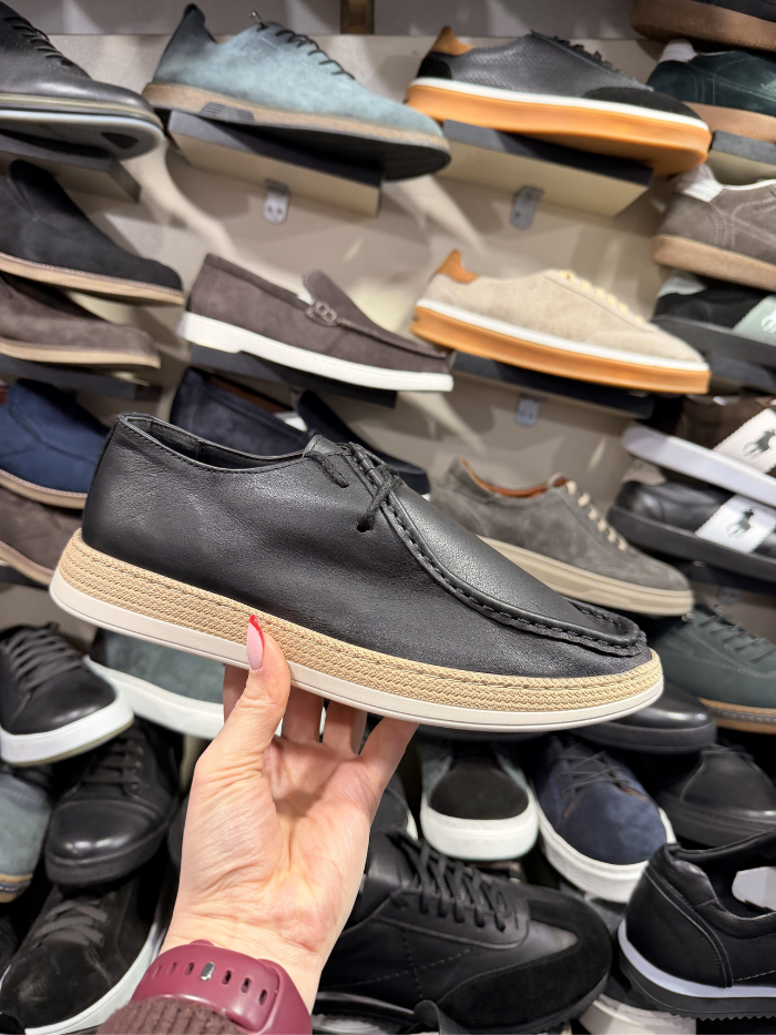 მამაკაცის ტყავის ფეხსაცმელი ტექსტურიანი ძირით