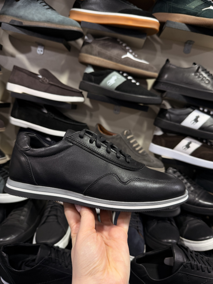 შავი ტყავის ფეხსაცმელი – თანამედროვე და ელეგანტური არჩევანი.